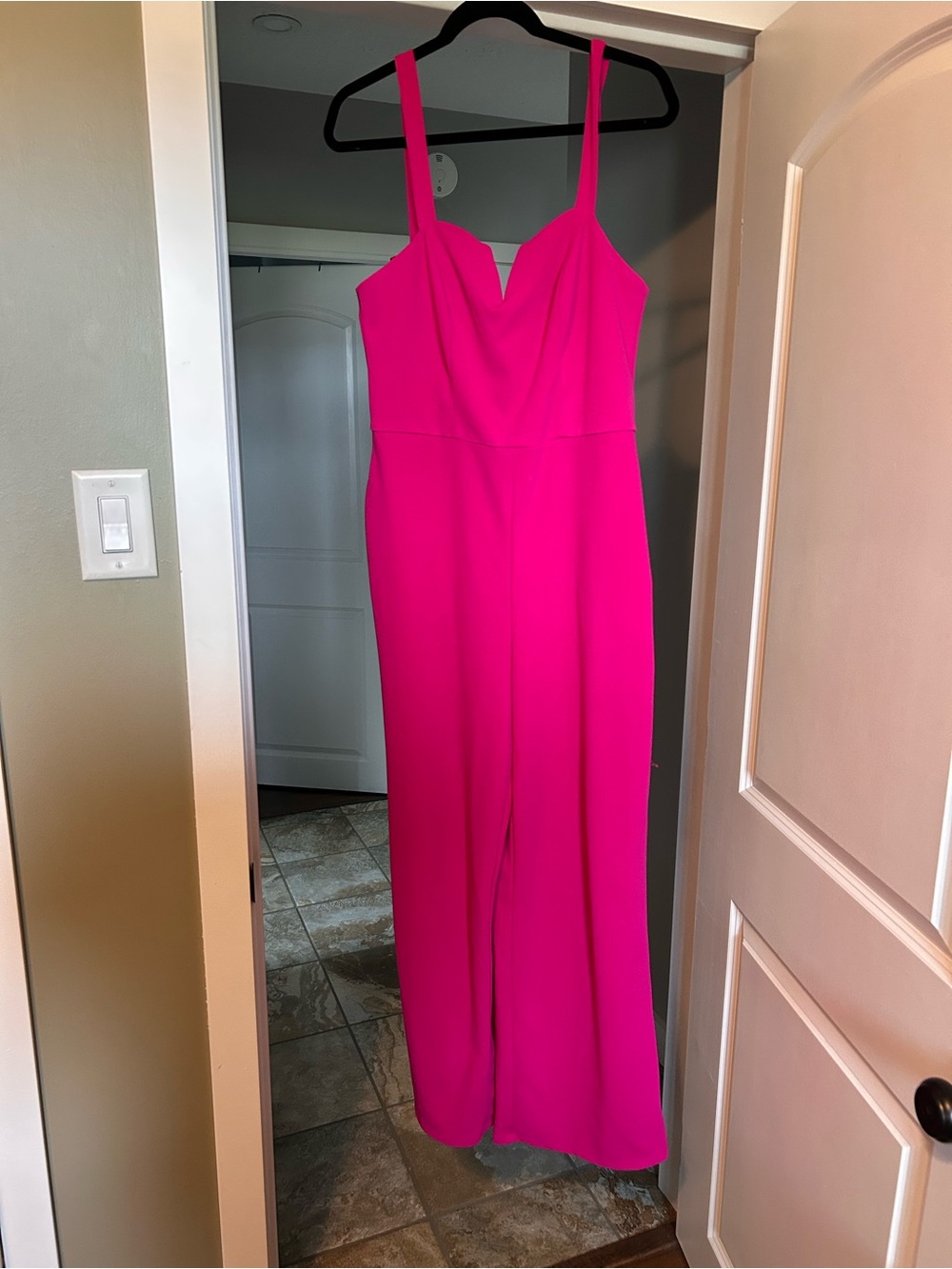 Sleeveless Fuchsia Wide-Leg Jumpsuit
